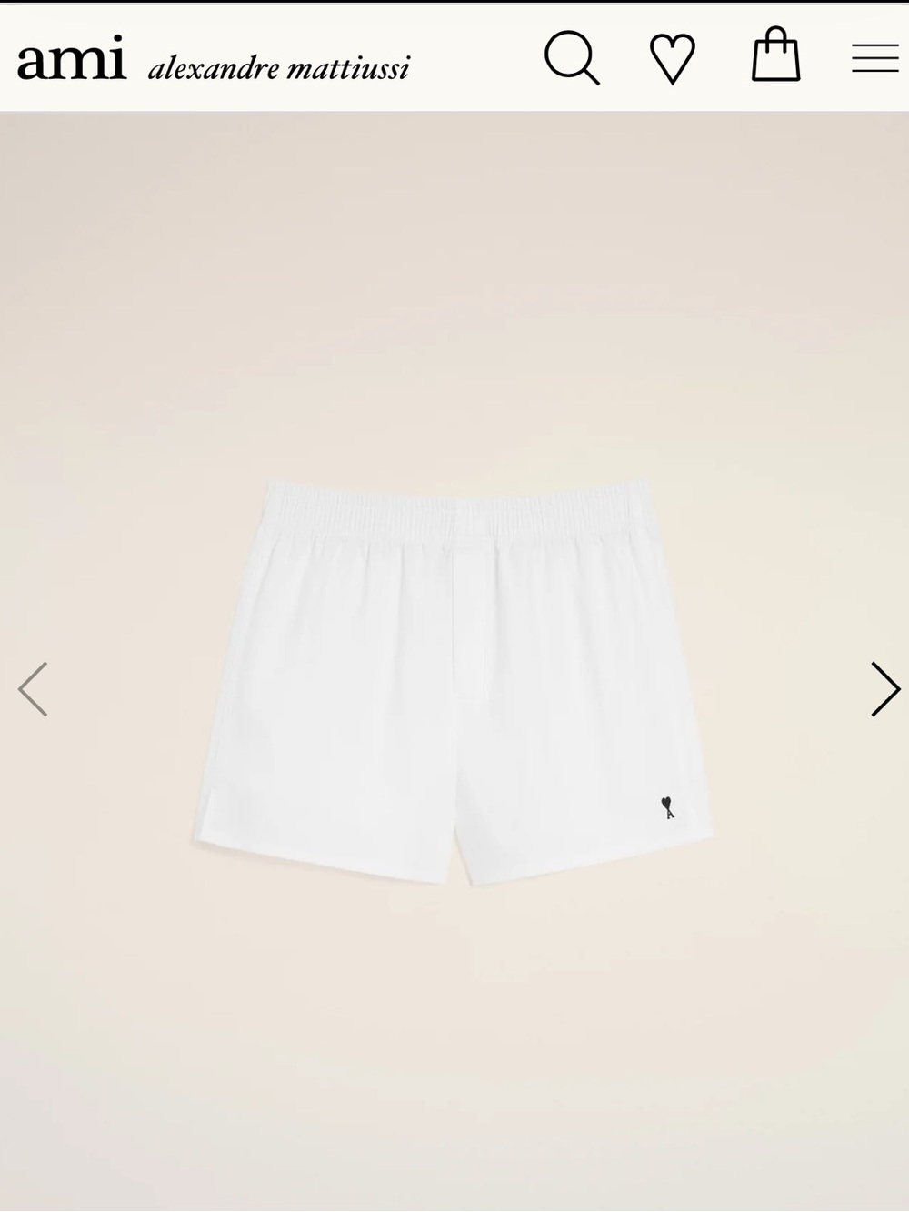 Ami White Shorts with red logo